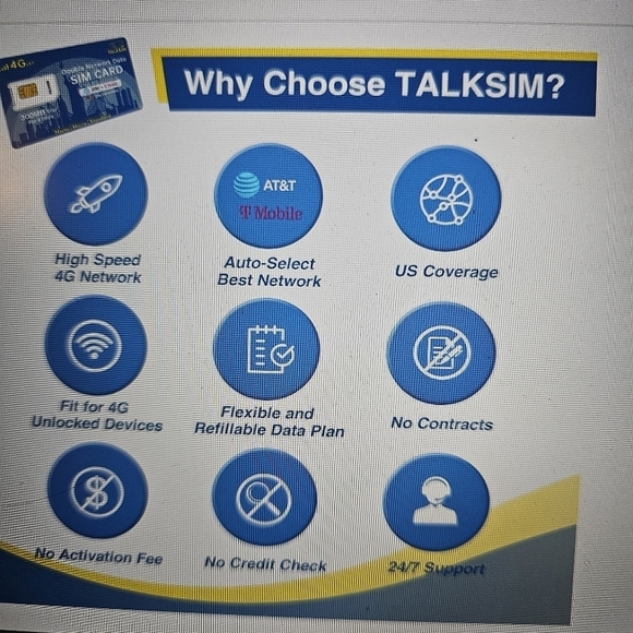 NWT Talksim 4Glte Double Network Data Sim Card. Pay as you go - Picture 7 of 9